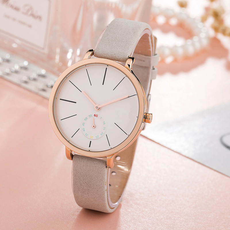 Vogue Minimal Stainless Steel Leather Ladies Watches Women