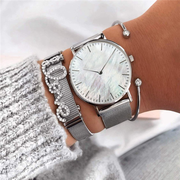 Custom Minimalist Rose Gold Stainless Steel Mesh Womens Watches