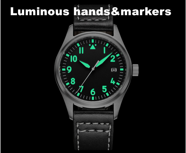 Luxury 316L Stainless Steel Luminous Watches Men NH35 Dive Aviation Pilot Automatic Watch