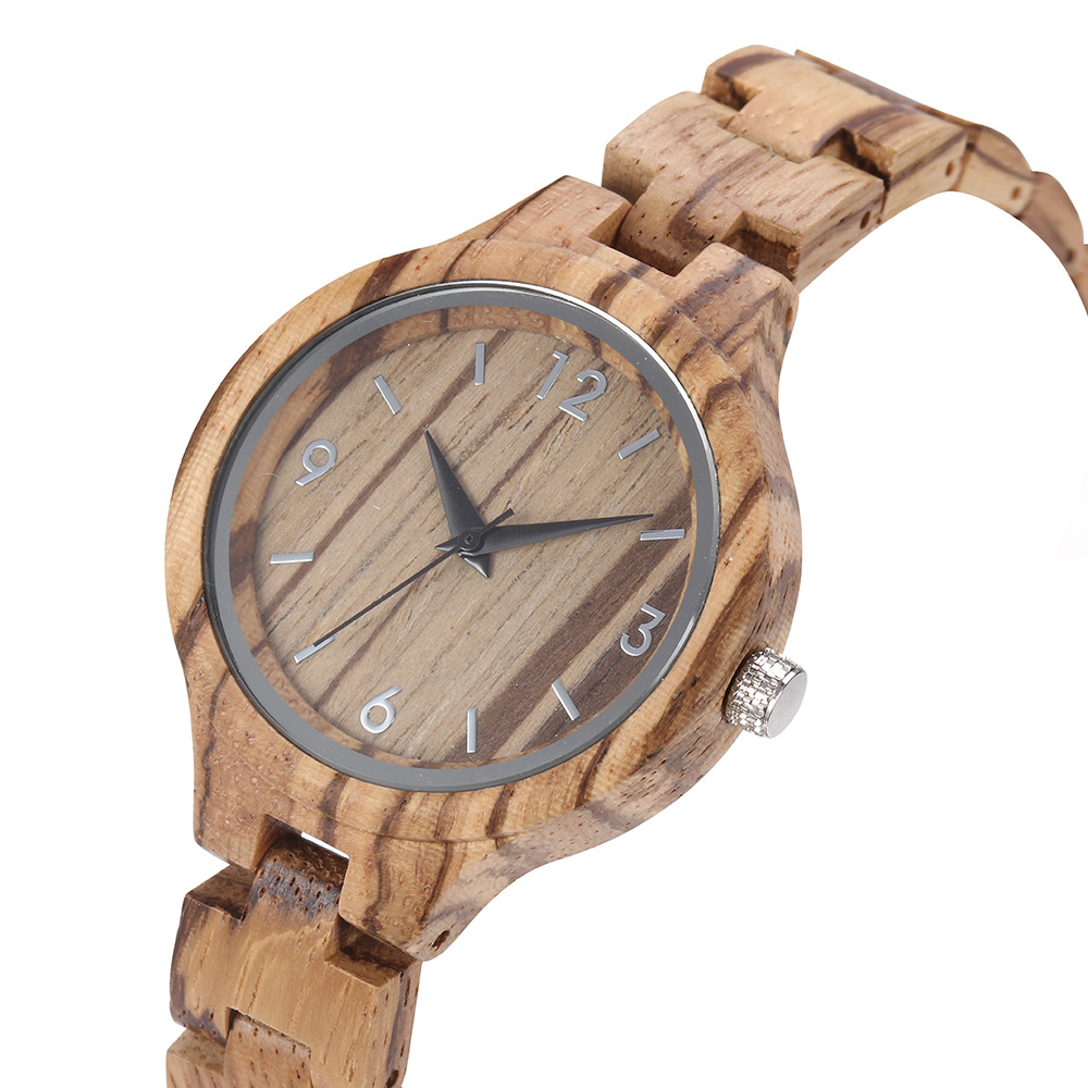 Custom Logo Engraved Women Bamboo Wood Watch Relojes De Madera