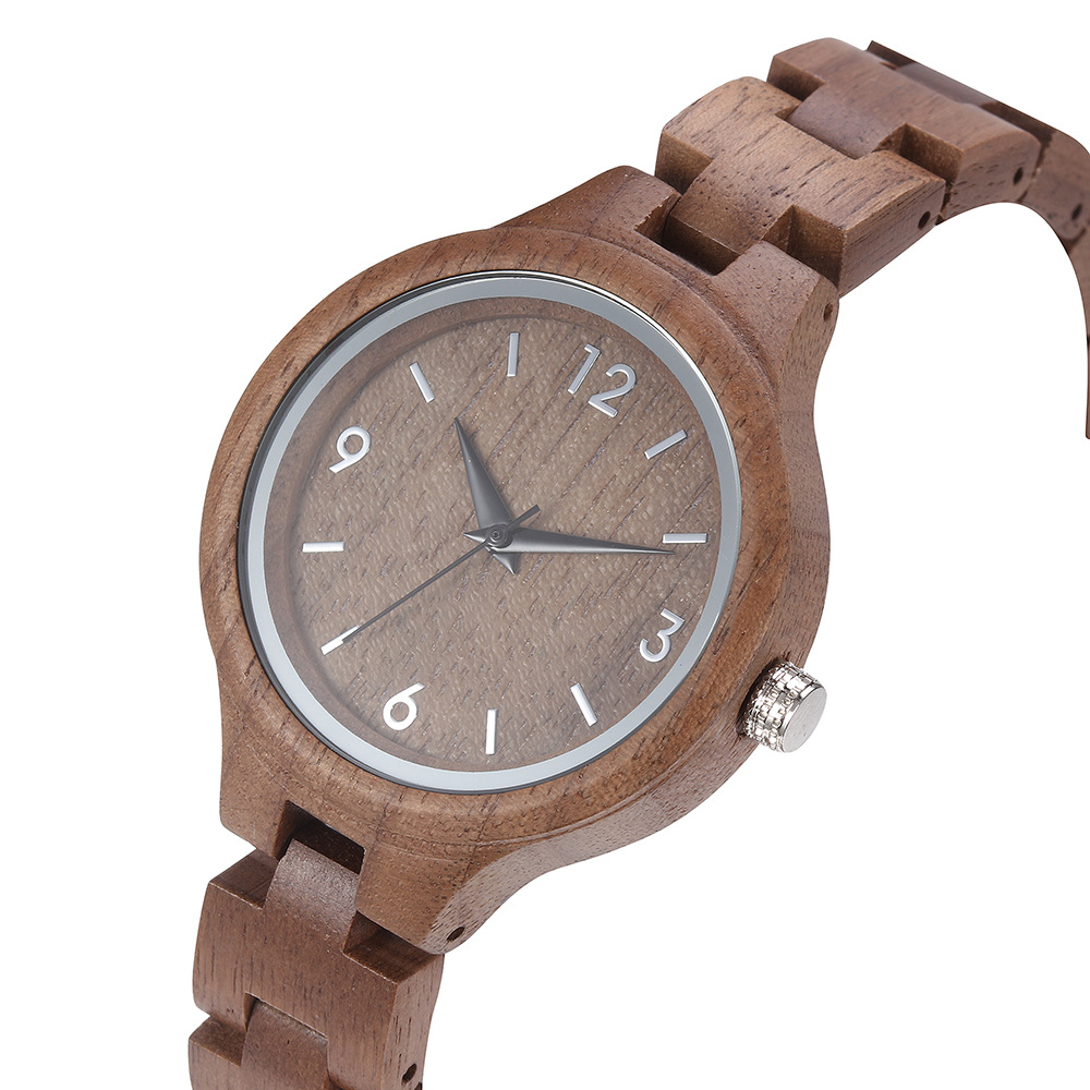 Custom Logo Engraved Women Bamboo Wood Watch Relojes De Madera