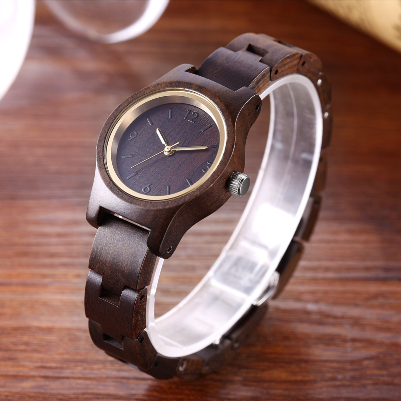 Custom Private Label Quartz Women Wooden Watches jam tangan kayu