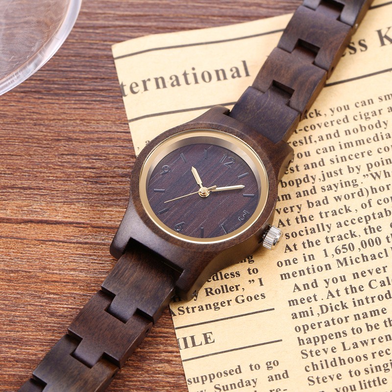 Custom Private Label Quartz Women Wooden Watches jam tangan kayu