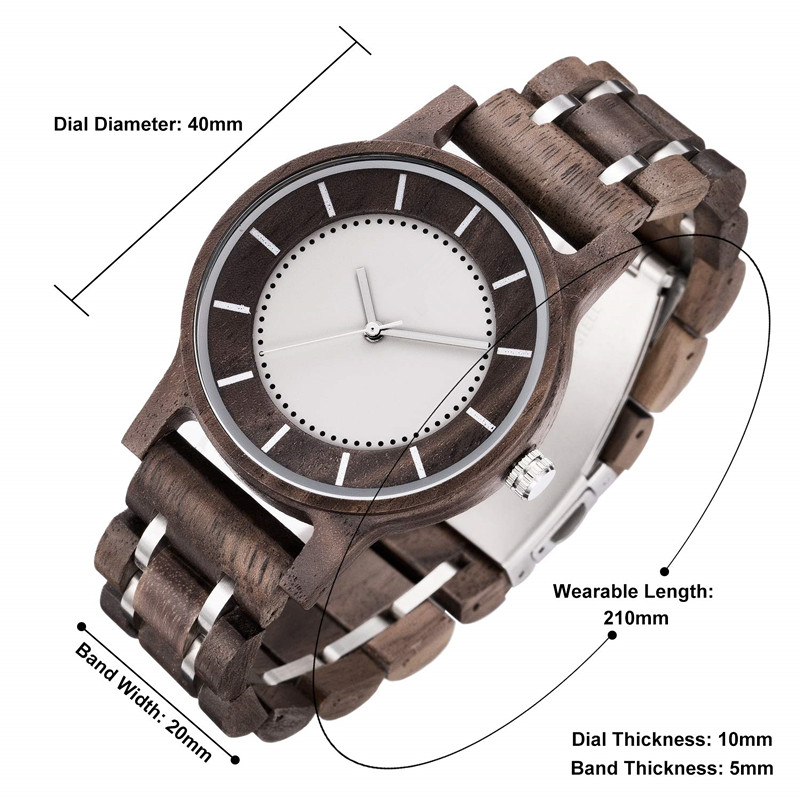 Unisex Handmade Natural Steel Walnut Wooden Watches