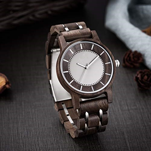 Unisex Handmade Natural Steel Walnut Wooden Watches