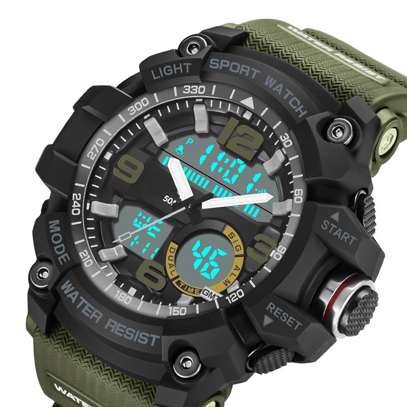 Chronograph LED Digital Waterproof Mens Sport Watch