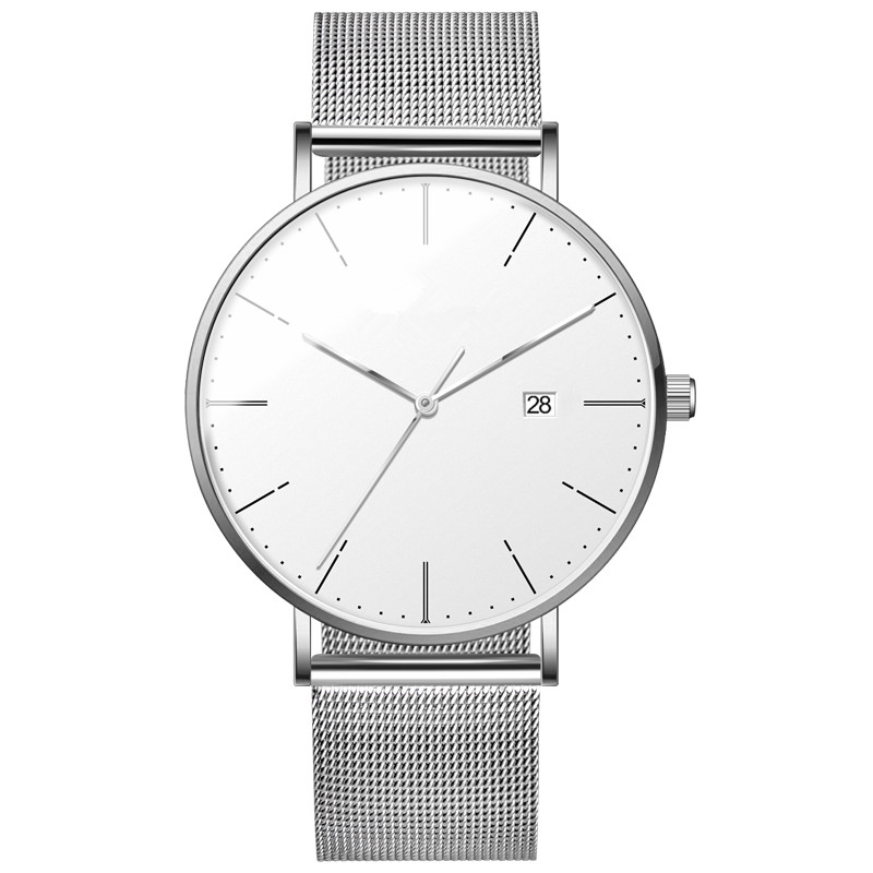 Japan Quartz Minimalist Mesh Strap Slim Thin Watches Men Wrist