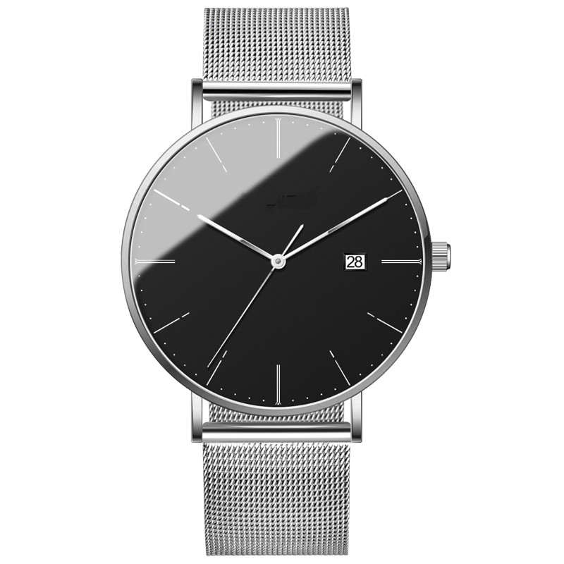 Japan Quartz Minimalist Mesh Strap Slim Thin Watches Men Wrist