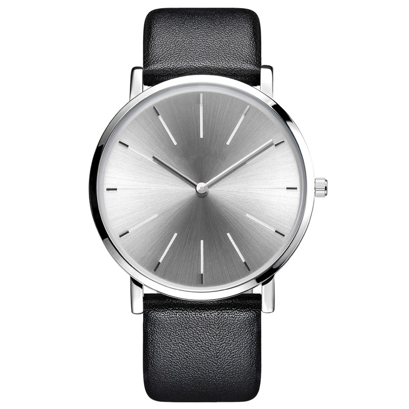 Custom OEM Fashion Simple Minimalist Leather Strap Mens Watch