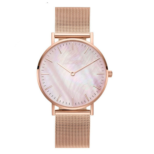 Custom Minimalist Rose Gold Stainless Steel Mesh Womens Watches