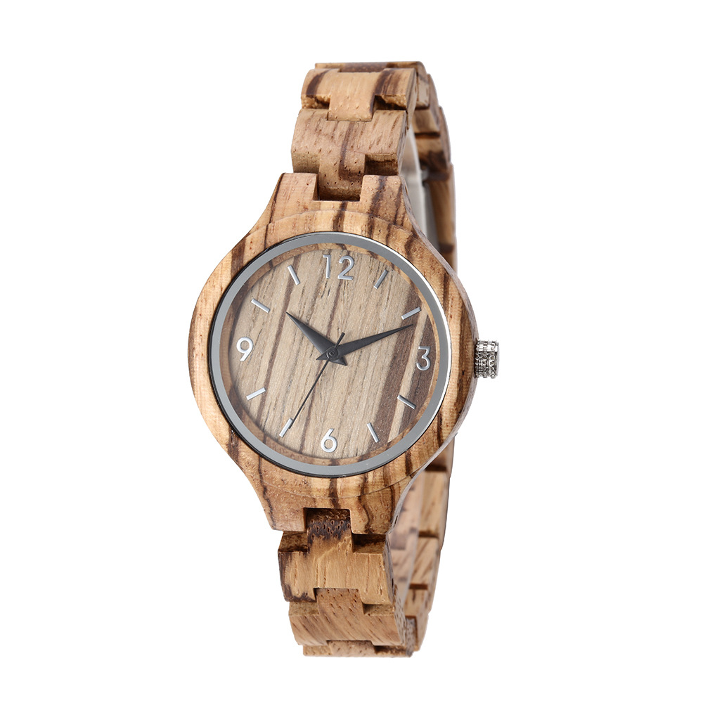 Custom Logo Engraved Women Bamboo Wood Watch Relojes De Madera