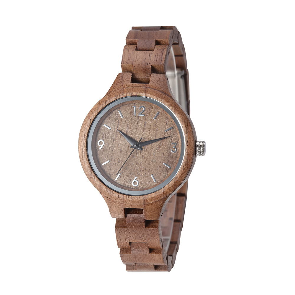 Custom Logo Engraved Women Bamboo Wood Watch Relojes De Madera