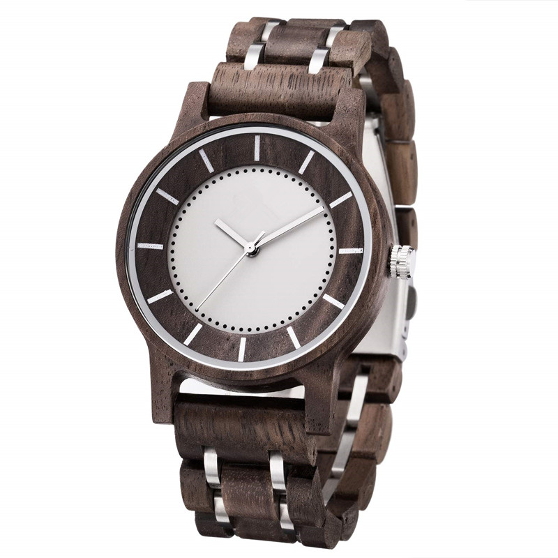 Unisex Handmade Natural Steel Walnut Wooden Watches